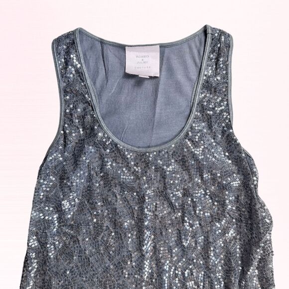 Romeo & Juliet Couture Grey Sequin NYE Cocktail Dress Racerback Women's - Picture 6 of 9